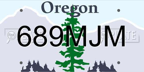 689MJM Oregon License Plate