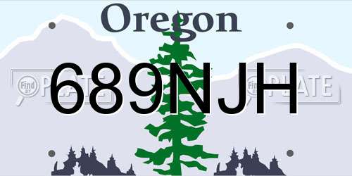 689NJH Oregon License Plate