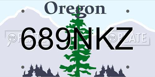 689NKZ Oregon License Plate