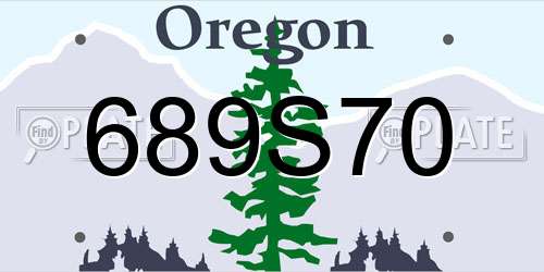 689S70 Oregon License Plate