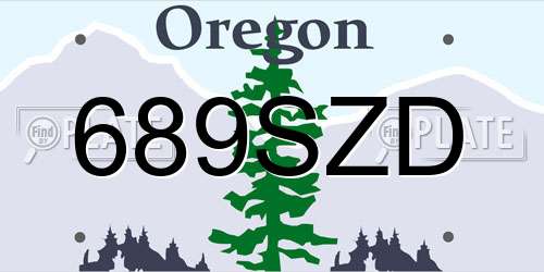 689SZD Oregon License Plate