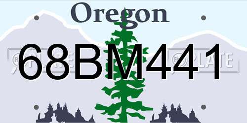 68BM441 Oregon License Plate