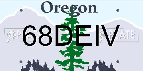68DEIV Oregon License Plate