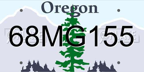 68MG155 Oregon License Plate