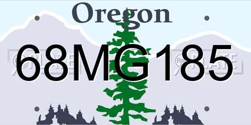 68MG185 Oregon License Plate