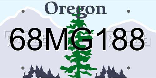 68MG188 Oregon License Plate