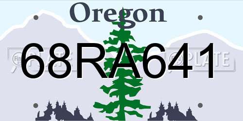68RA641 Oregon License Plate