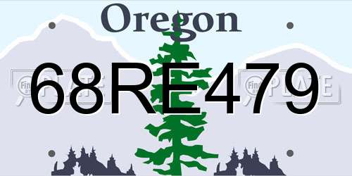 68RE479 Oregon License Plate