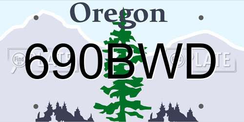 690BWD Oregon License Plate