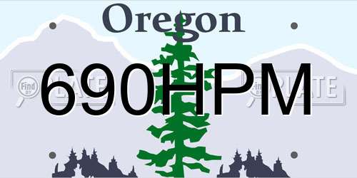 690HPM Oregon License Plate