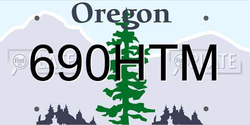 690HTM Oregon License Plate