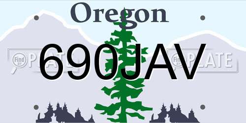 690JAV Oregon License Plate