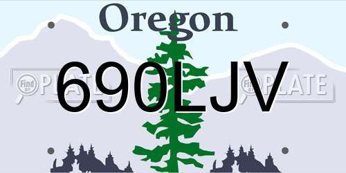 690LJV Oregon License Plate