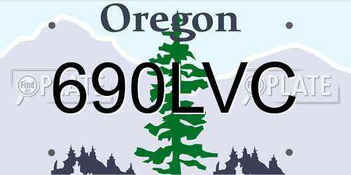 690LVC Oregon License Plate