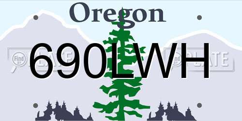 690LWH Oregon License Plate