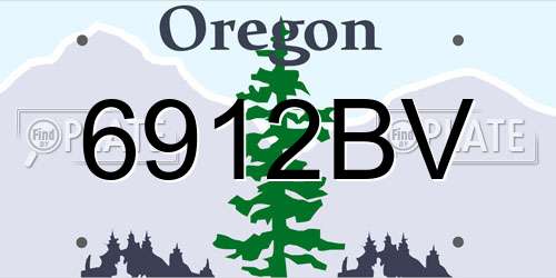 6912BV Oregon License Plate
