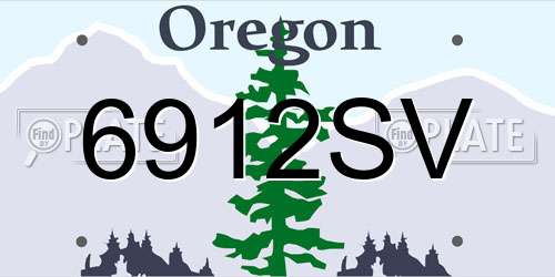 6912SV Oregon License Plate
