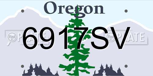 6917SV Oregon License Plate