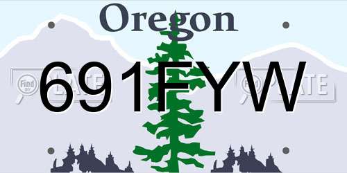 691FYW Oregon License Plate