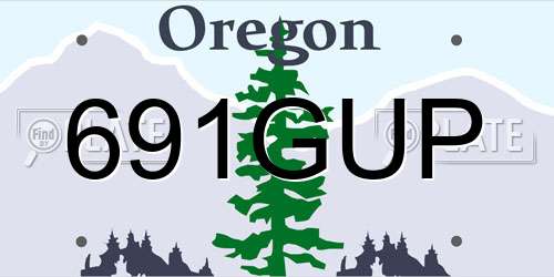 691GUP Oregon License Plate