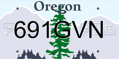 691GVN Oregon License Plate