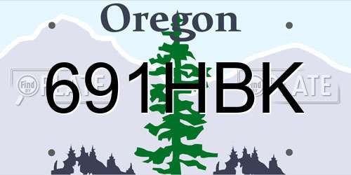 691HBK Oregon License Plate
