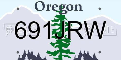 691JRW Oregon License Plate