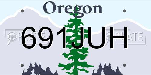 691JUH Oregon License Plate