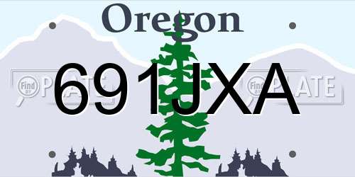 691JXA Oregon License Plate