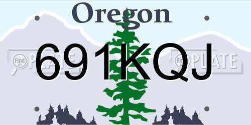 691KQJ Oregon License Plate