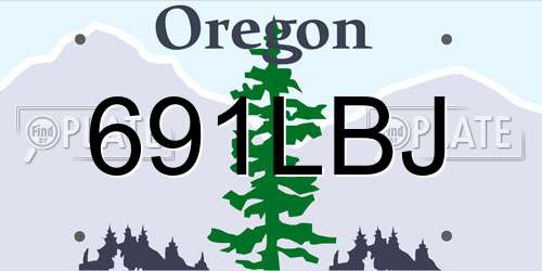 691LBJ Oregon License Plate