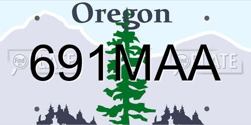 691MAA Oregon License Plate