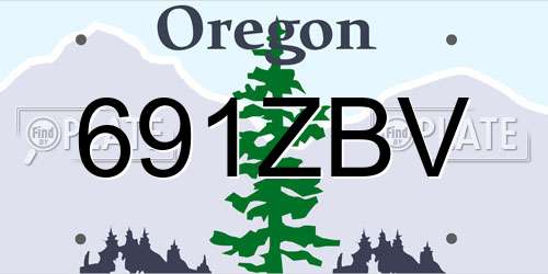 691ZBV Oregon License Plate