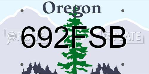 692FSB Oregon License Plate