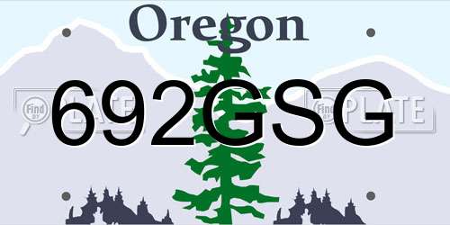 692GSG Oregon License Plate