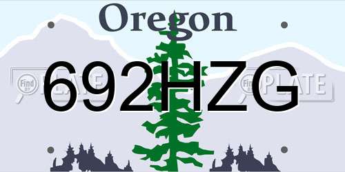 692HZG Oregon License Plate