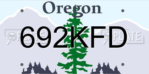 692KFD Oregon License Plate