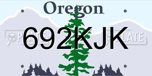 692KJK Oregon License Plate