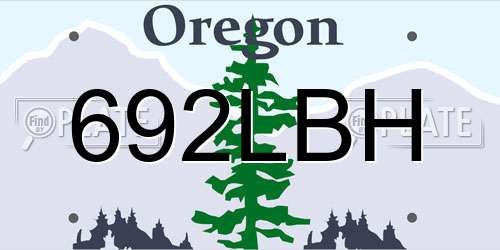 692LBH Oregon License Plate