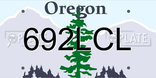 692LCL Oregon License Plate