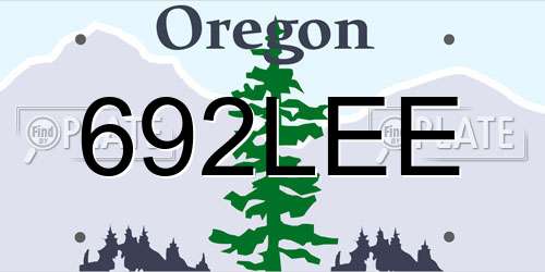 692LEE Oregon License Plate