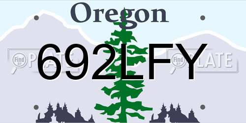 692LFY Oregon License Plate