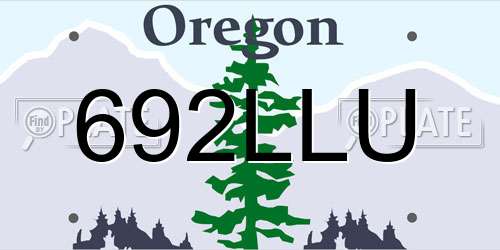 692LLU Oregon License Plate