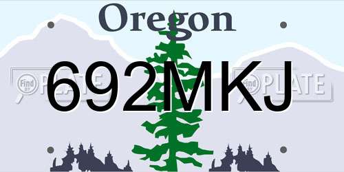 692MKJ Oregon License Plate