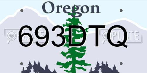 693DTQ Oregon License Plate