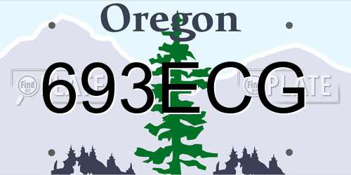 693ECG Oregon License Plate
