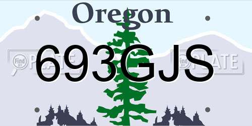 693GJS Oregon License Plate