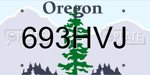 693HVJ Oregon License Plate