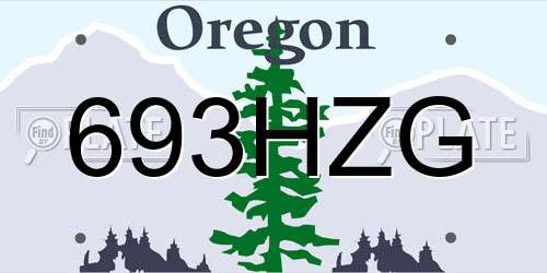 693HZG Oregon License Plate