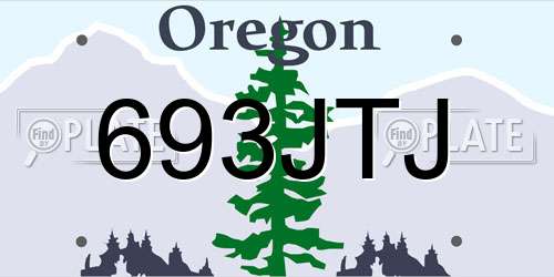 693JTJ Oregon License Plate